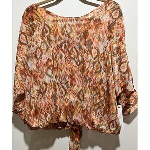 NWT ~ Liverpool Dolman Sleeve Tie Back Top ~ Kaleidoscope ~ Size Medium